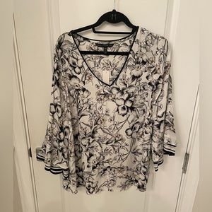 White House Black Market Floral Print Shift Blouse Plus Size 20W - NWT